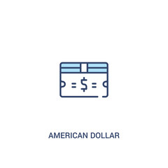 american dollar bill concept 2 colored icon. simple line element illustration. outline blue american dollar bill symbol. can be used for web and mobile ui/ux.