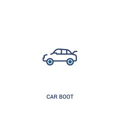 car boot concept 2 colored icon. simple line element illustration. outline blue car boot symbol. can be used for web and mobile ui/ux.