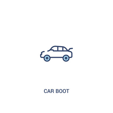 Car Boot Concept 2 Colored Icon. Simple Line Element Illustration. Outline Blue Car Boot Symbol. Can Be Used For Web And Mobile Ui/ux.