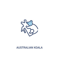 australian koala concept 2 colored icon. simple line element illustration. outline blue australian koala symbol. can be used for web and mobile ui/ux.