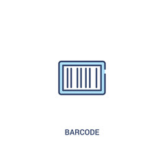 barcode concept 2 colored icon. simple line element illustration. outline blue barcode symbol. can be used for web and mobile ui/ux.