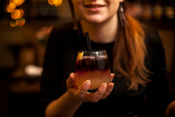Drinking in a bar