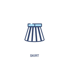 skirt concept 2 colored icon. simple line element illustration. outline blue skirt symbol. can be used for web and mobile ui/ux.