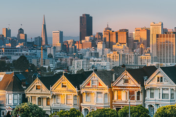 Painted Ladies San Francisco sunset architecture