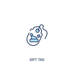 gift tag concept 2 colored icon. simple line element illustration. outline blue gift tag symbol. can be used for web and mobile ui/ux.