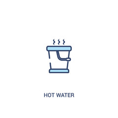 hot water concept 2 colored icon. simple line element illustration. outline blue hot water symbol. can be used for web and mobile ui/ux.