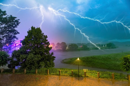 Thunderstorm, Lightning, Rinteln, Lower Saxony, Germany, Europe