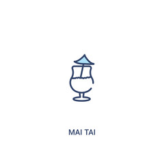 mai tai concept 2 colored icon. simple line element illustration. outline blue mai tai symbol. can be used for web and mobile ui/ux.