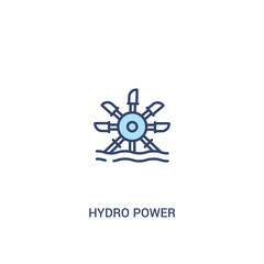 hydro power concept 2 colored icon. simple line element illustration. outline blue hydro power symbol. can be used for web and mobile ui/ux.