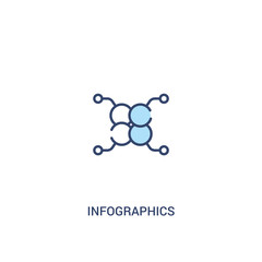 infographics concept 2 colored icon. simple line element illustration. outline blue infographics symbol. can be used for web and mobile ui/ux.