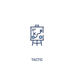 tactic concept 2 colored icon. simple line element illustration. outline blue tactic symbol. can be used for web and mobile ui/ux.
