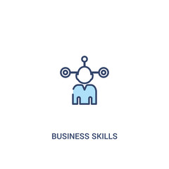 business skills concept 2 colored icon. simple line element illustration. outline blue business skills symbol. can be used for web and mobile ui/ux.