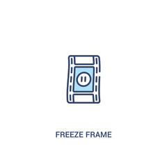 freeze frame concept 2 colored icon. simple line element illustration. outline blue freeze frame symbol. can be used for web and mobile ui/ux.