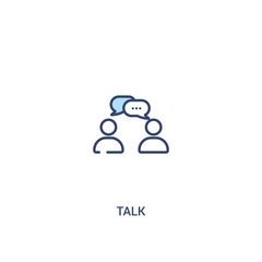 talk concept 2 colored icon. simple line element illustration. outline blue talk symbol. can be used for web and mobile ui/ux.