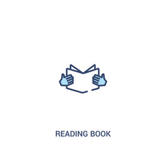 reading book concept 2 colored icon. simple line element illustration. outline blue reading book symbol. can be used for web and mobile ui/ux.