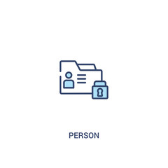 person concept 2 colored icon. simple line element illustration. outline blue person symbol. can be used for web and mobile ui/ux.