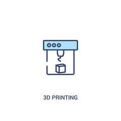 3d printing concept 2 colored icon. simple line element illustration. outline blue 3d printing symbol. can be used for web and mobile ui/ux.