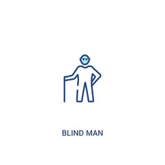 blind man concept 2 colored icon. simple line element illustration. outline blue blind man symbol. can be used for web and mobile ui/ux.