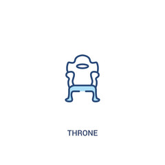 throne concept 2 colored icon. simple line element illustration. outline blue throne symbol. can be used for web and mobile ui/ux.