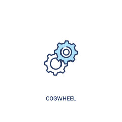 cogwheel concept 2 colored icon. simple line element illustration. outline blue cogwheel symbol. can be used for web and mobile ui/ux.