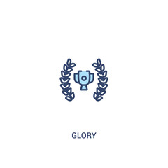 glory concept 2 colored icon. simple line element illustration. outline blue glory symbol. can be used for web and mobile ui/ux.