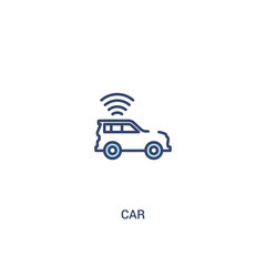 car concept 2 colored icon. simple line element illustration. outline blue car symbol. can be used for web and mobile ui/ux.