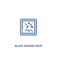 black sesame soup concept 2 colored icon. simple line element illustration. outline blue black sesame soup symbol. can be used for web and mobile ui/ux.