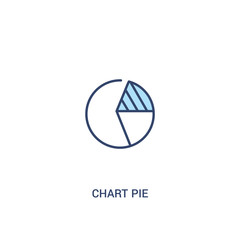 chart pie concept 2 colored icon. simple line element illustration. outline blue chart pie symbol. can be used for web and mobile ui/ux.
