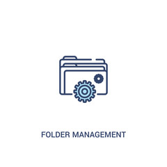 folder management concept 2 colored icon. simple line element illustration. outline blue folder management symbol. can be used for web and mobile ui/ux.
