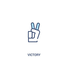 victory concept 2 colored icon. simple line element illustration. outline blue victory symbol. can be used for web and mobile ui/ux.