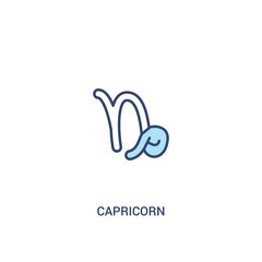 capricorn concept 2 colored icon. simple line element illustration. outline blue capricorn symbol. can be used for web and mobile ui/ux.