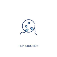 reproduction concept 2 colored icon. simple line element illustration. outline blue reproduction symbol. can be used for web and mobile ui/ux.