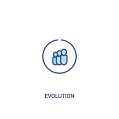 evolution concept 2 colored icon. simple line element illustration. outline blue evolution symbol. can be used for web and mobile ui/ux.