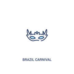 brazil carnival mask concept 2 colored icon. simple line element illustration. outline blue brazil carnival mask symbol. can be used for web and mobile ui/ux.