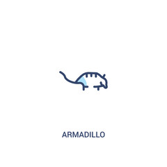 armadillo concept 2 colored icon. simple line element illustration. outline blue armadillo symbol. can be used for web and mobile ui/ux.