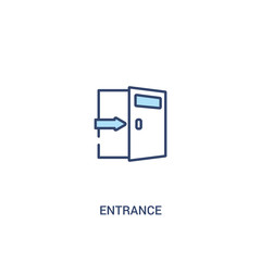 entrance concept 2 colored icon. simple line element illustration. outline blue entrance symbol. can be used for web and mobile ui/ux.