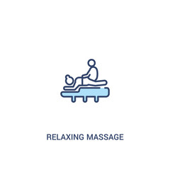 relaxing massage concept 2 colored icon. simple line element illustration. outline blue relaxing massage symbol. can be used for web and mobile ui/ux.