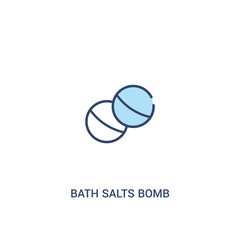 bath salts bomb concept 2 colored icon. simple line element illustration. outline blue bath salts bomb symbol. can be used for web and mobile ui/ux.