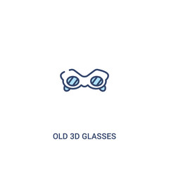 old 3d glasses concept 2 colored icon. simple line element illustration. outline blue old 3d glasses symbol. can be used for web and mobile ui/ux.