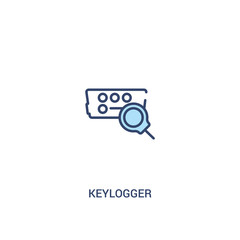 keylogger concept 2 colored icon. simple line element illustration. outline blue keylogger symbol. can be used for web and mobile ui/ux.