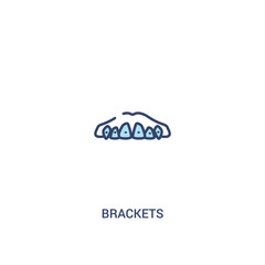 brackets concept 2 colored icon. simple line element illustration. outline blue brackets symbol. can be used for web and mobile ui/ux.