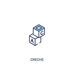 creche concept 2 colored icon. simple line element illustration. outline blue creche symbol. can be used for web and mobile ui/ux.