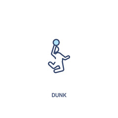 dunk concept 2 colored icon. simple line element illustration. outline blue dunk symbol. can be used for web and mobile ui/ux.