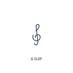 g clef concept 2 colored icon. simple line element illustration. outline blue g clef symbol. can be used for web and mobile ui/ux.
