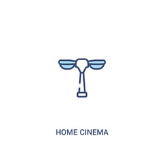 home cinema concept 2 colored icon. simple line element illustration. outline blue home cinema symbol. can be used for web and mobile ui/ux.