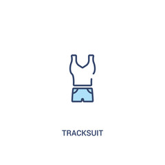 tracksuit concept 2 colored icon. simple line element illustration. outline blue tracksuit symbol. can be used for web and mobile ui/ux.