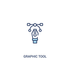 graphic tool concept 2 colored icon. simple line element illustration. outline blue graphic tool symbol. can be used for web and mobile ui/ux.