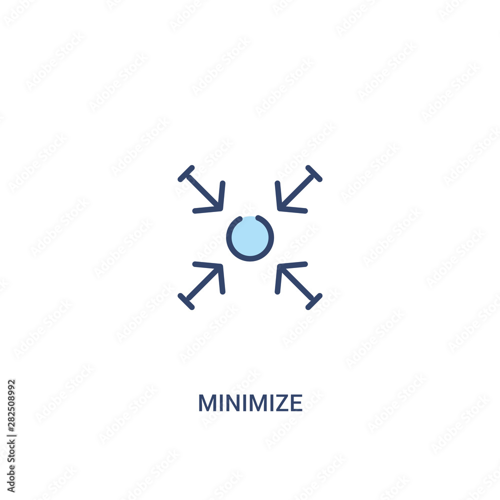 Poster minimize concept 2 colored icon. simple line element illustration. outline blue minimize symbol. can