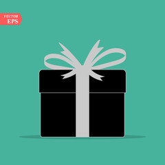 Illustration of gift box icon o background. Christmas gift icon illustration vector symbol. Present gift box icon. Package in gift wrap, vector eps10 - box icon