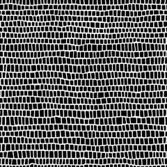Seamless black and white pattern. Striped background for textiles. Hand-drawn doodle print. Vector illustration.